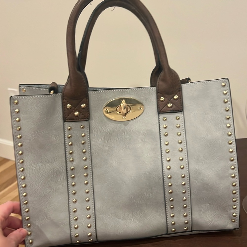 Pale blue tote